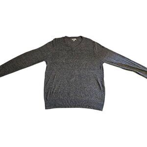 Mens Croft & Barrow Heathered Dark Gray Extra Soft V Neck Sweater SZ LG